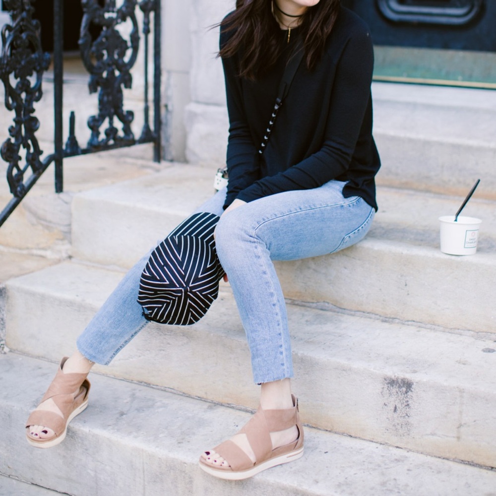 Eileen Fisher Sport Tumbled Leather Sneaker Sandal in Honey - Picture 2 of 15
